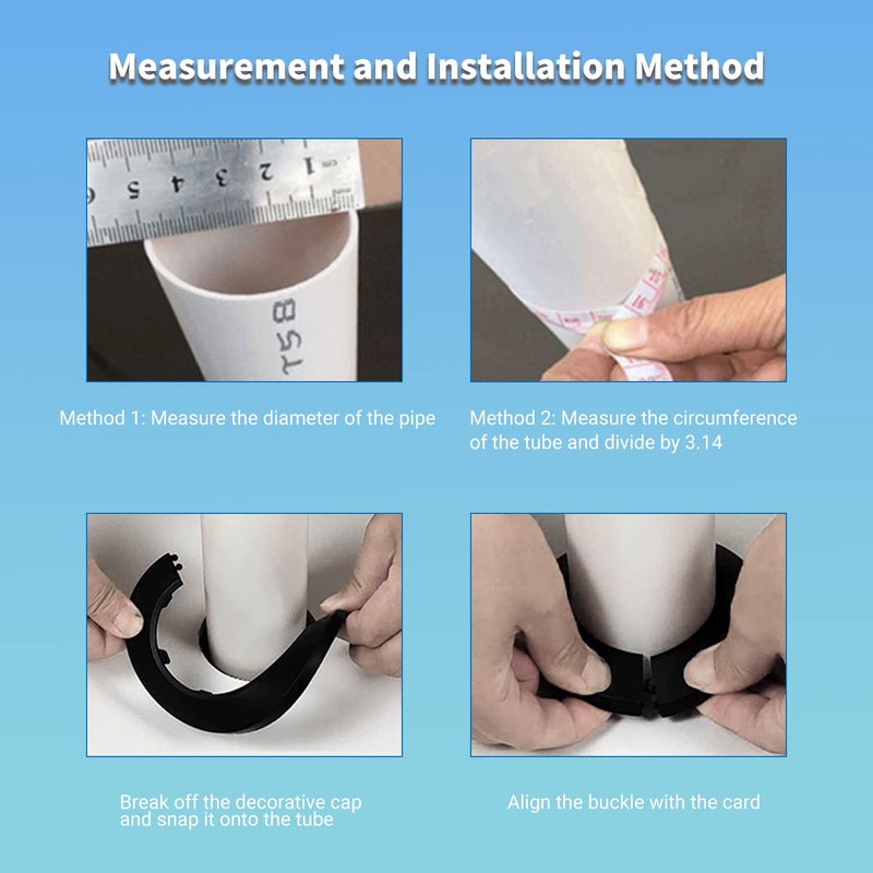 MroMax Fit 1.57"" Outer Diameter Flange Water Pipe Cover Decoration Black Plastic PP 40mm Escutcheon Pipe Collar for Wall Tube Decoration 4Pcs - Image 5
